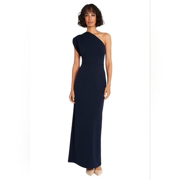 Maggy London One Shoulder Sheath Evening Dress - Picture 1 of 5
